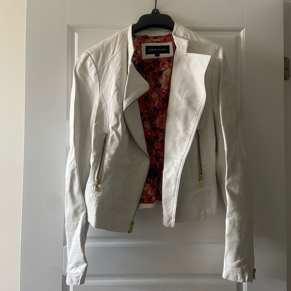 White Faux Leather Jacket